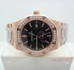 Copy Audemars Piguet Royal Oak Diamond bezel Rose Gold Watch 44MM